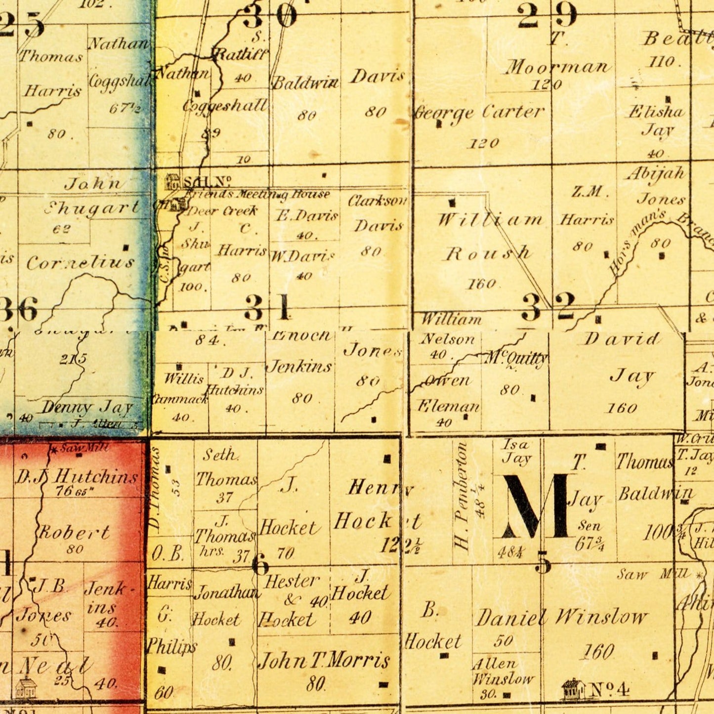 Vintage Map of Grant County, Indiana, 1869