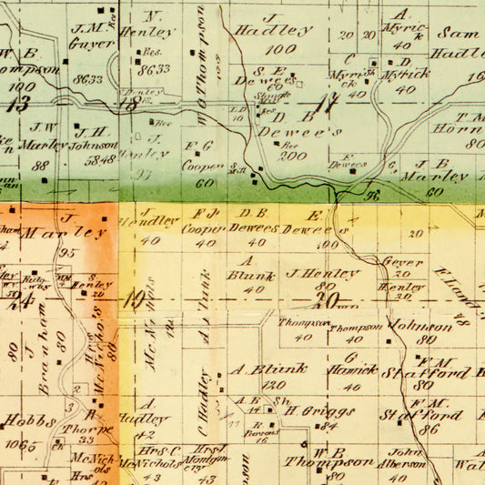 Vintage Map of Morgan County, Indiana, 1875
