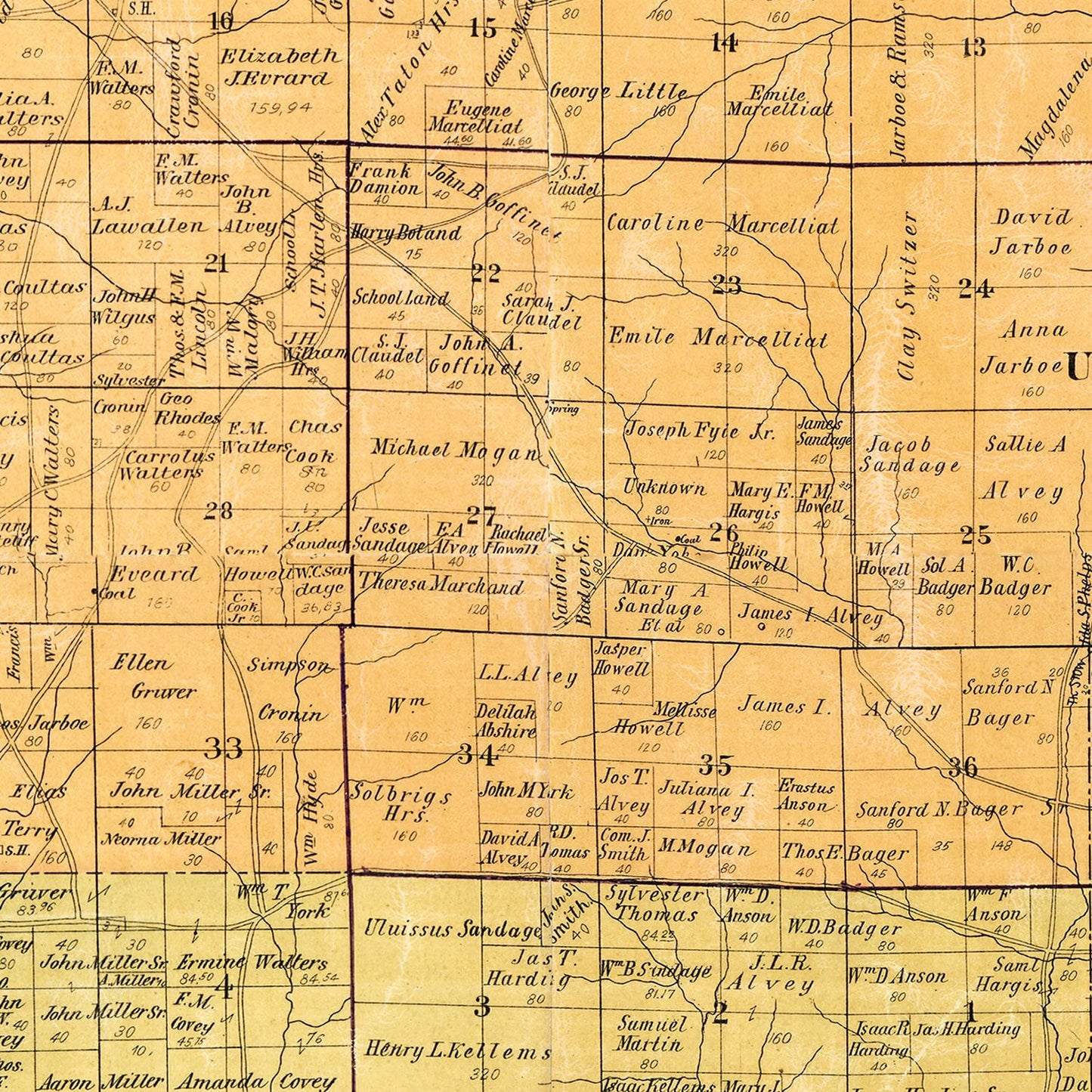 Vintage Map of Perry County, Indiana, 1894