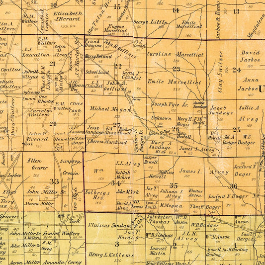 Vintage Map of Perry County, Indiana, 1894