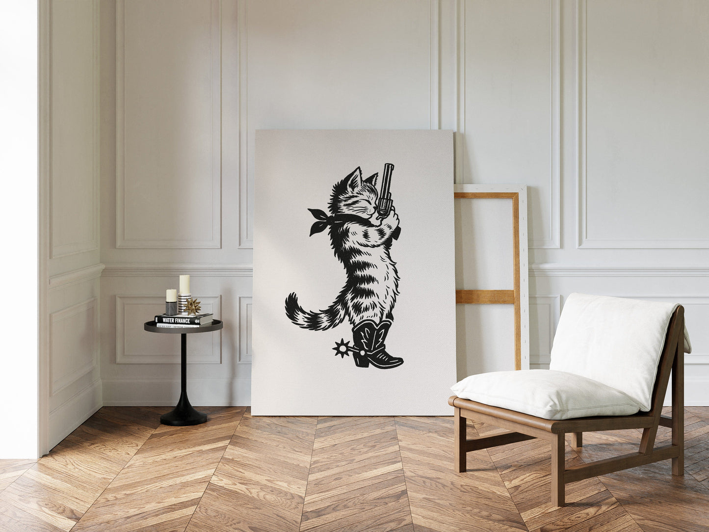 Cowboy Cat Sheriff Western Cat Wall Art Print