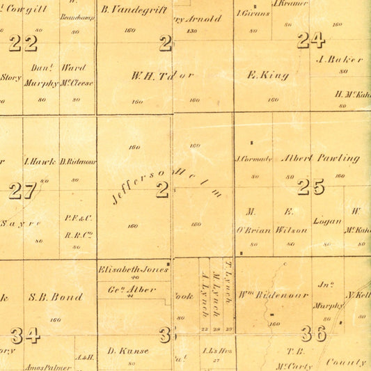 Vintage Map of Wabash County, Indiana, 1861