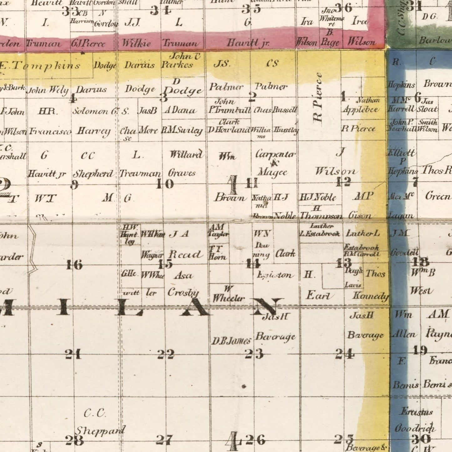 Vintage Map of De Kalb County, Illinois, 1860