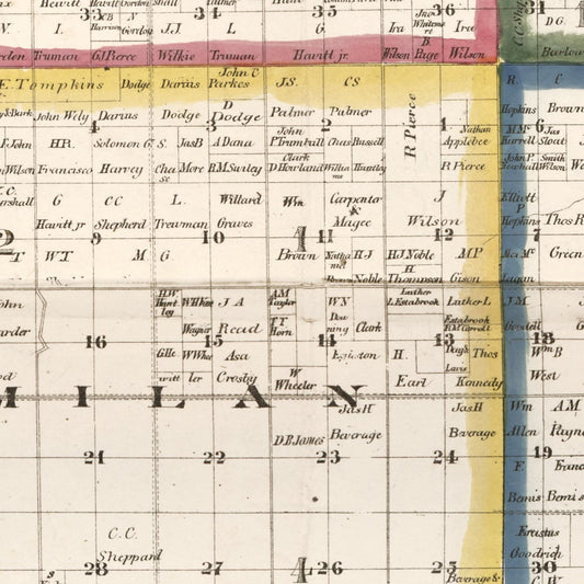 Vintage Map of De Kalb County, Illinois, 1860