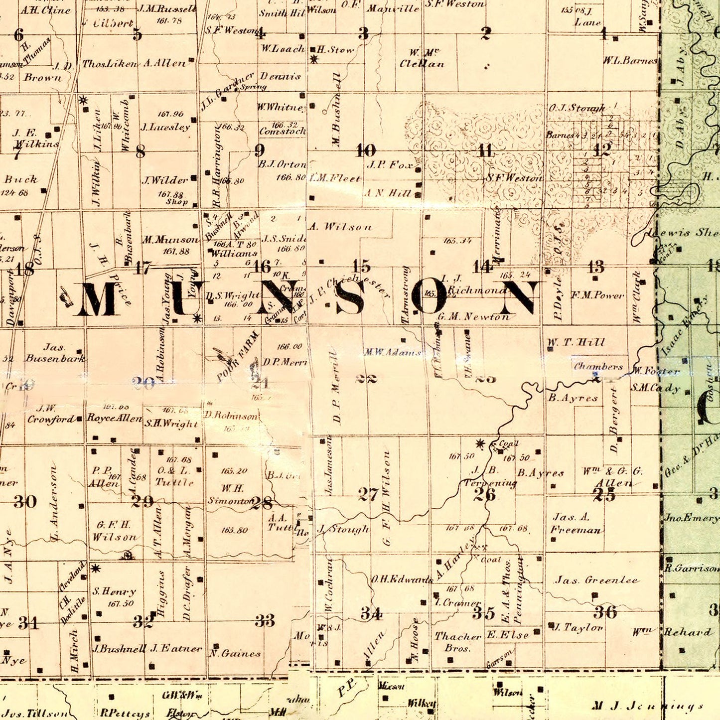 Vintage Map of Henry County, Illinois, 1860
