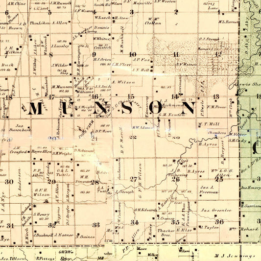 Vintage Map of Henry County, Illinois, 1860