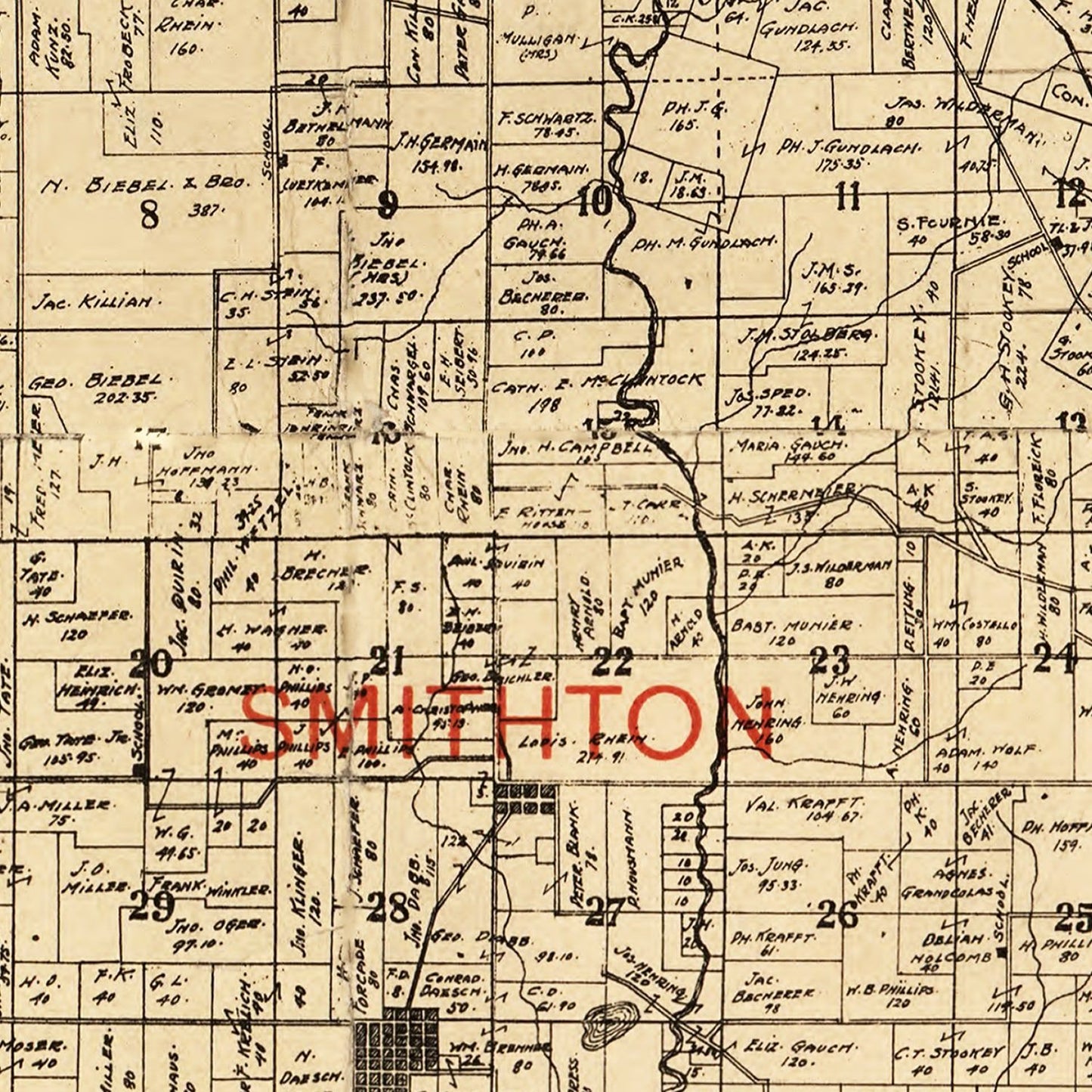 Vintage Map of St. Clair County, Illinois, 1899