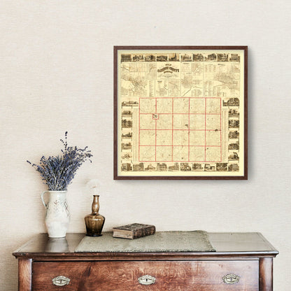 Vintage Map of Calhoun County, Michigan, 1858
