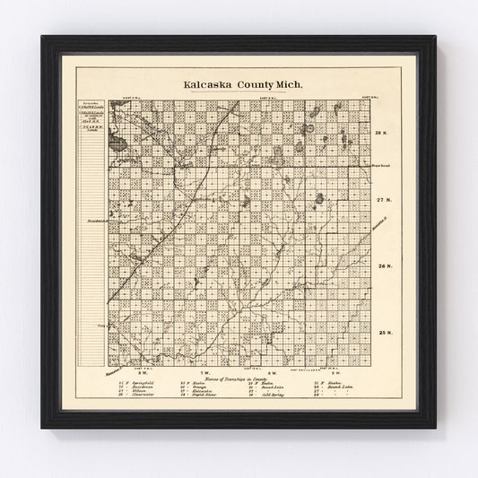 Vintage map of Kalkaska County, Michigan, 1878