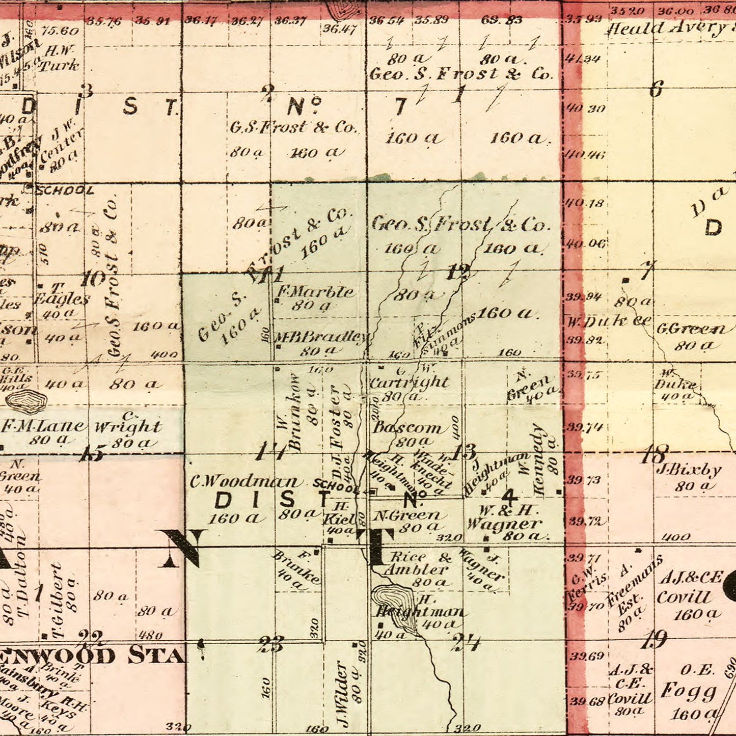 Vintage Map of Oceana County, Michigan, 1876