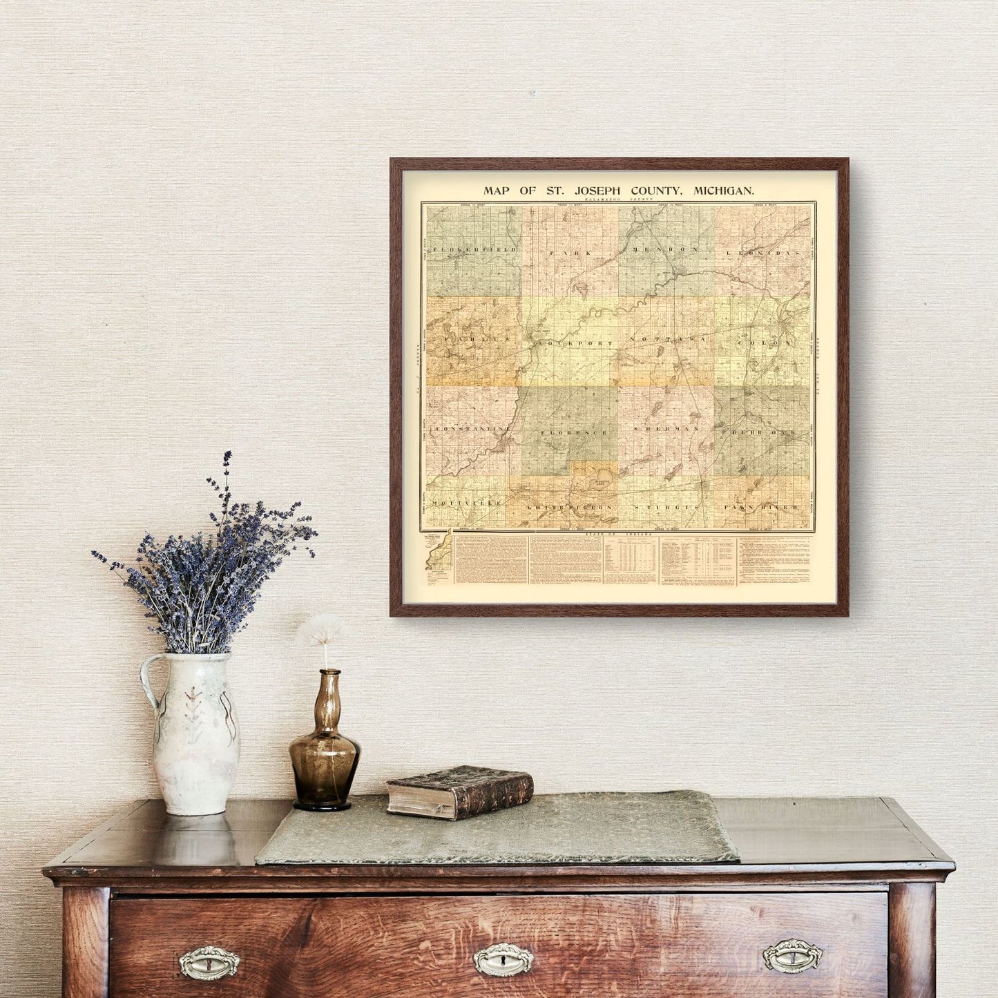 Vintage Map of St. Joseph County, Michigan, 1897