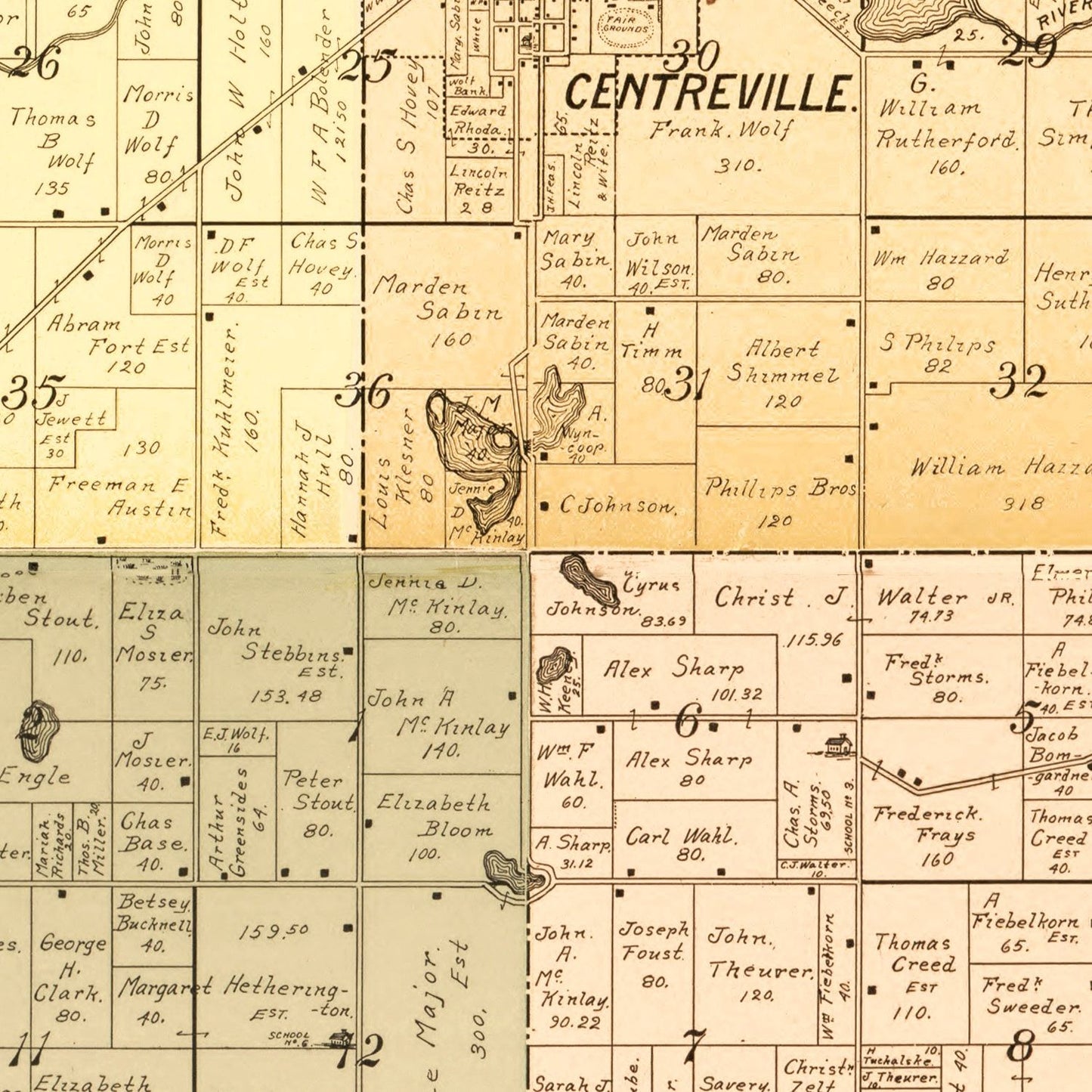 Vintage Map of St. Joseph County, Michigan, 1897