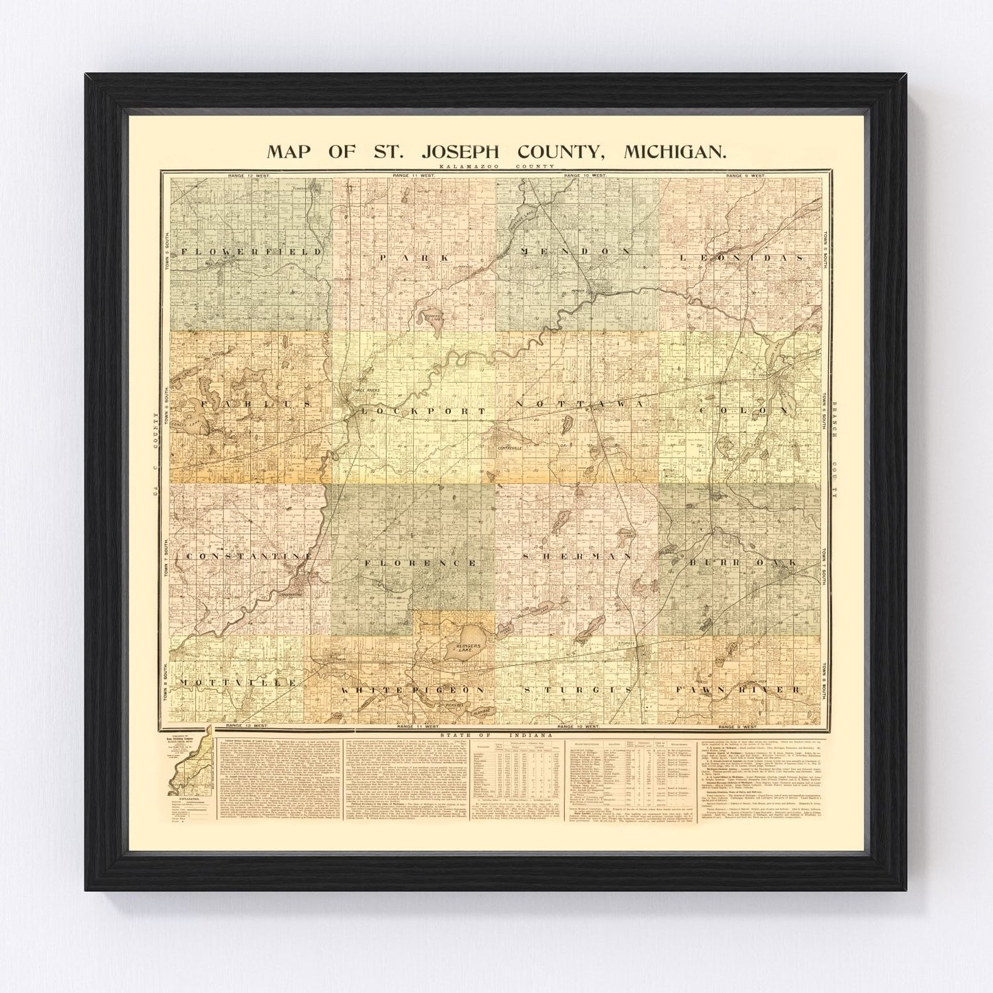 Vintage map of St. Joseph County, Michigan, 1897