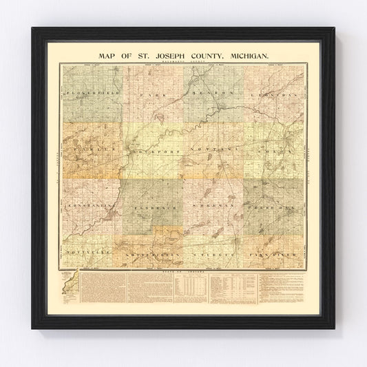 Vintage map of St. Joseph County, Michigan, 1897