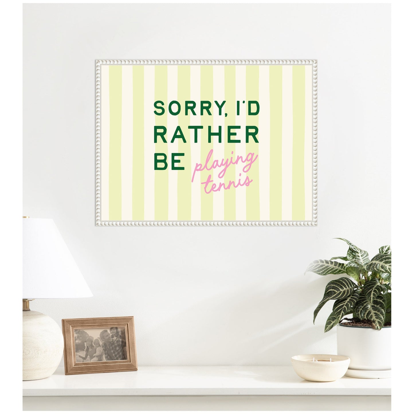 Rather Be Playing Tennis Framed Canvas Wall Art