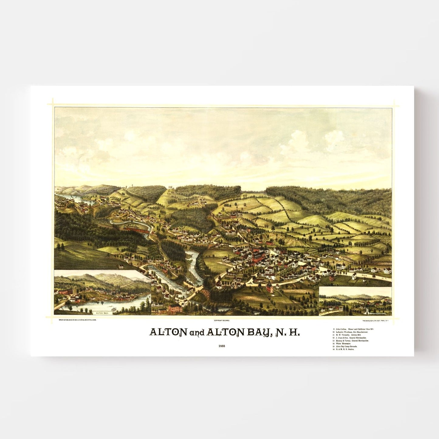 Vintage Map of Alton, New Hampshire, 1888