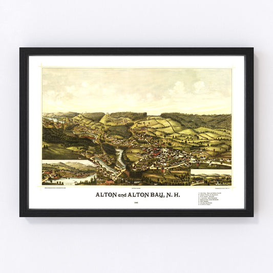 Vintage map of Alton, New Hampshire, 1888, Belknap County
