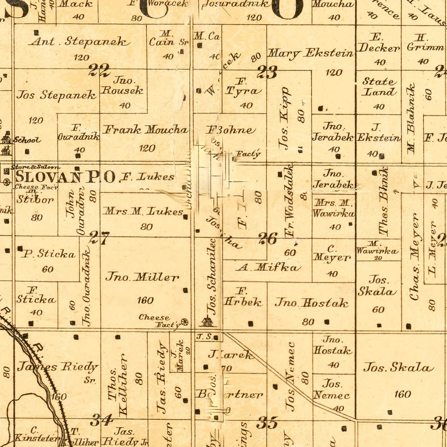 Vintage Map of Kewaunee County, Wisconsin, 1895
