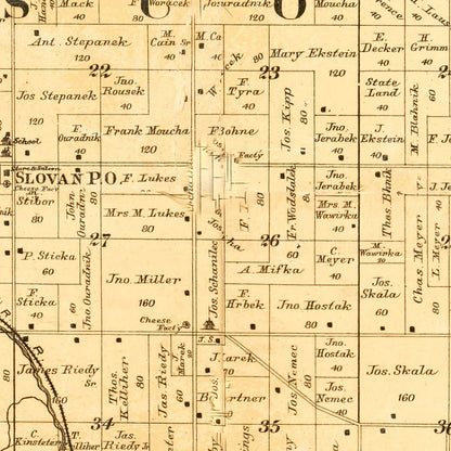 Vintage Map of Kewaunee County, Wisconsin, 1895
