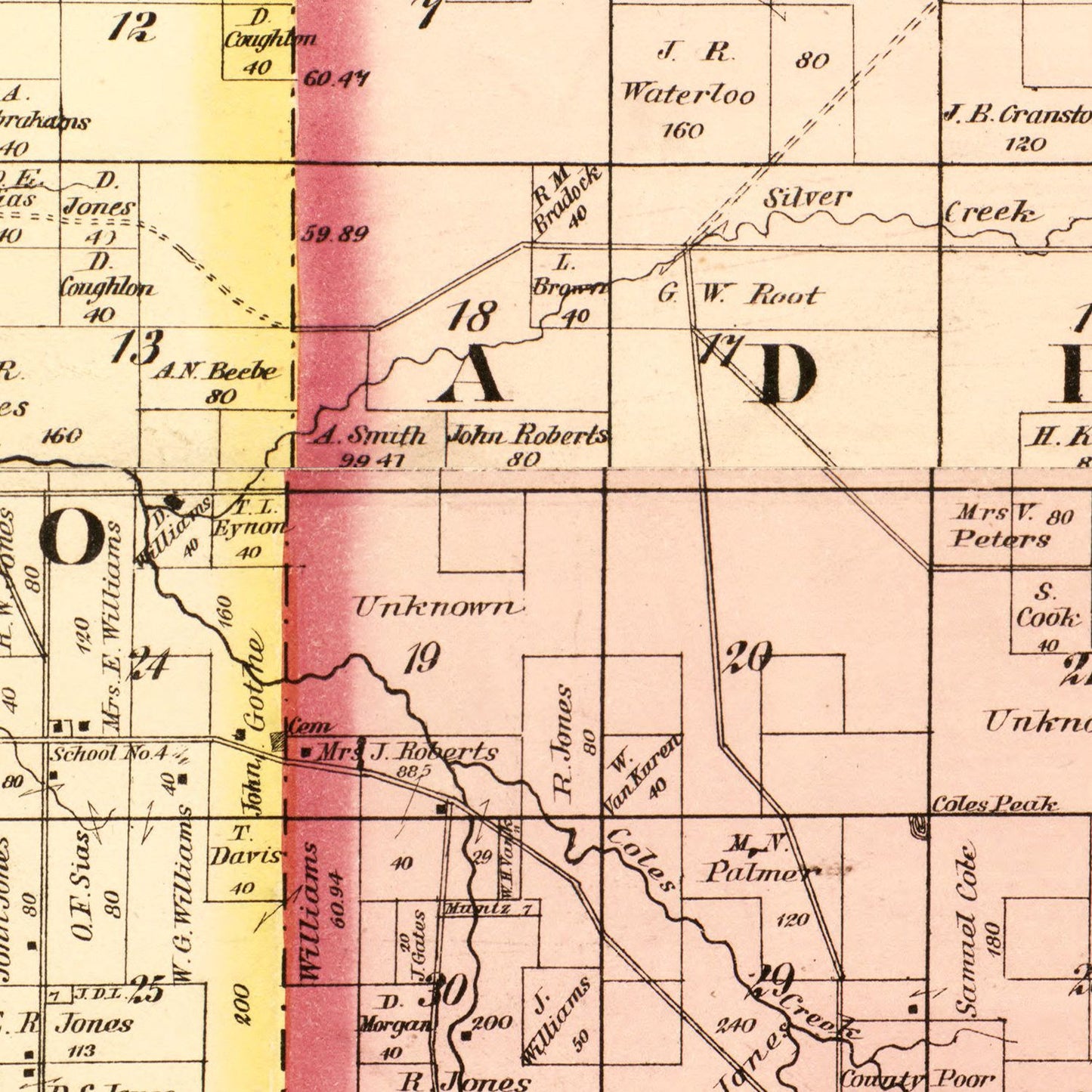 Vintage Map of Monroe County, Wisconsin, 1877