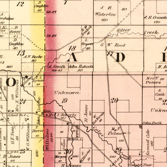 Vintage Map of Monroe County, Wisconsin, 1877