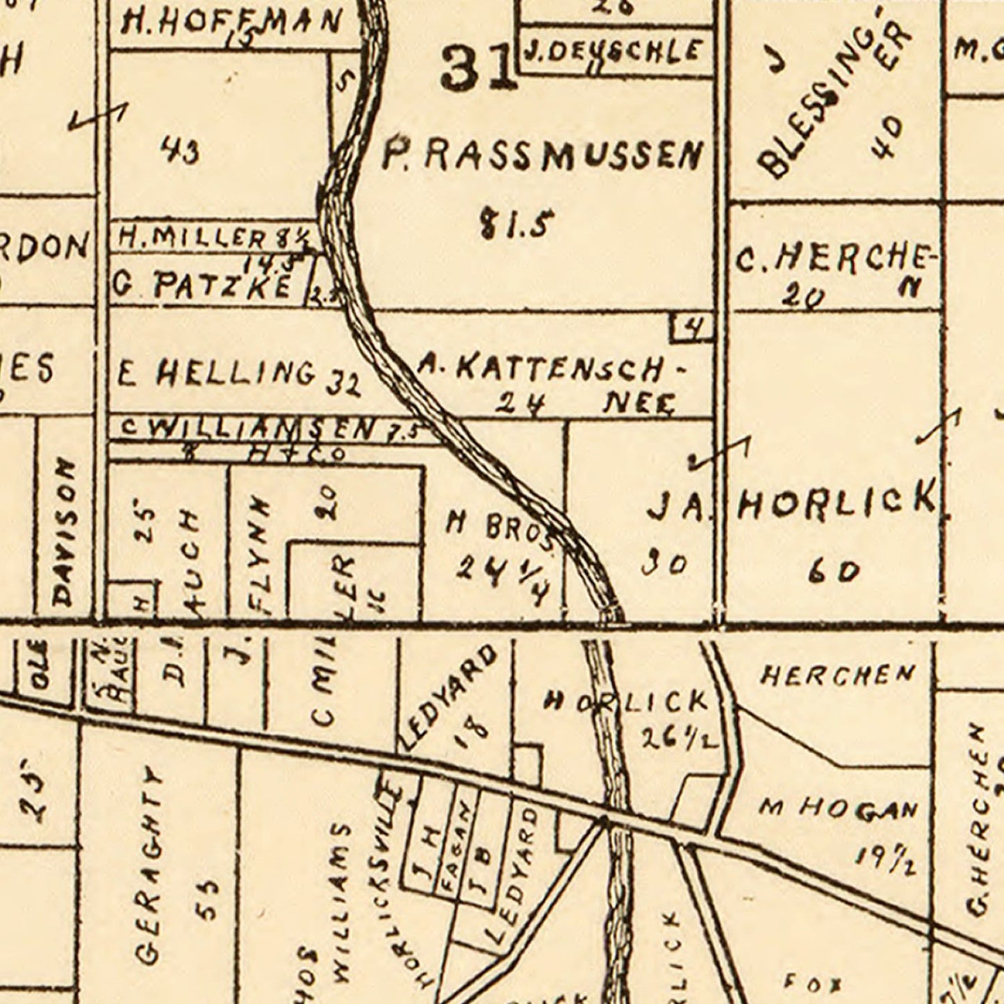 Vintage Map of Racine County, Wisconsin, 1893
