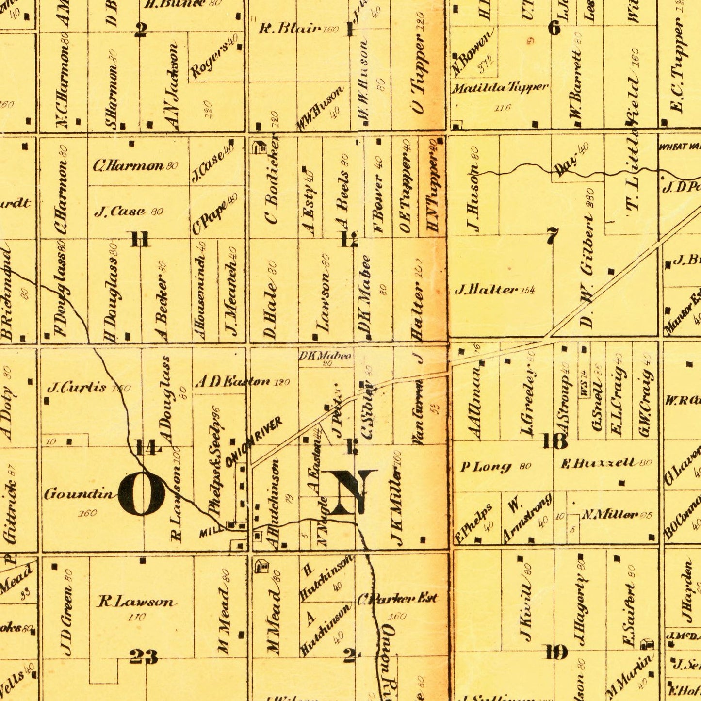 Vintage Map of Sheboygan County, Wisconsin, 1862