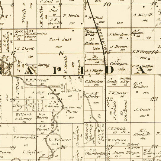 Vintage Map of Blue Earth County, Minnesota, 1879