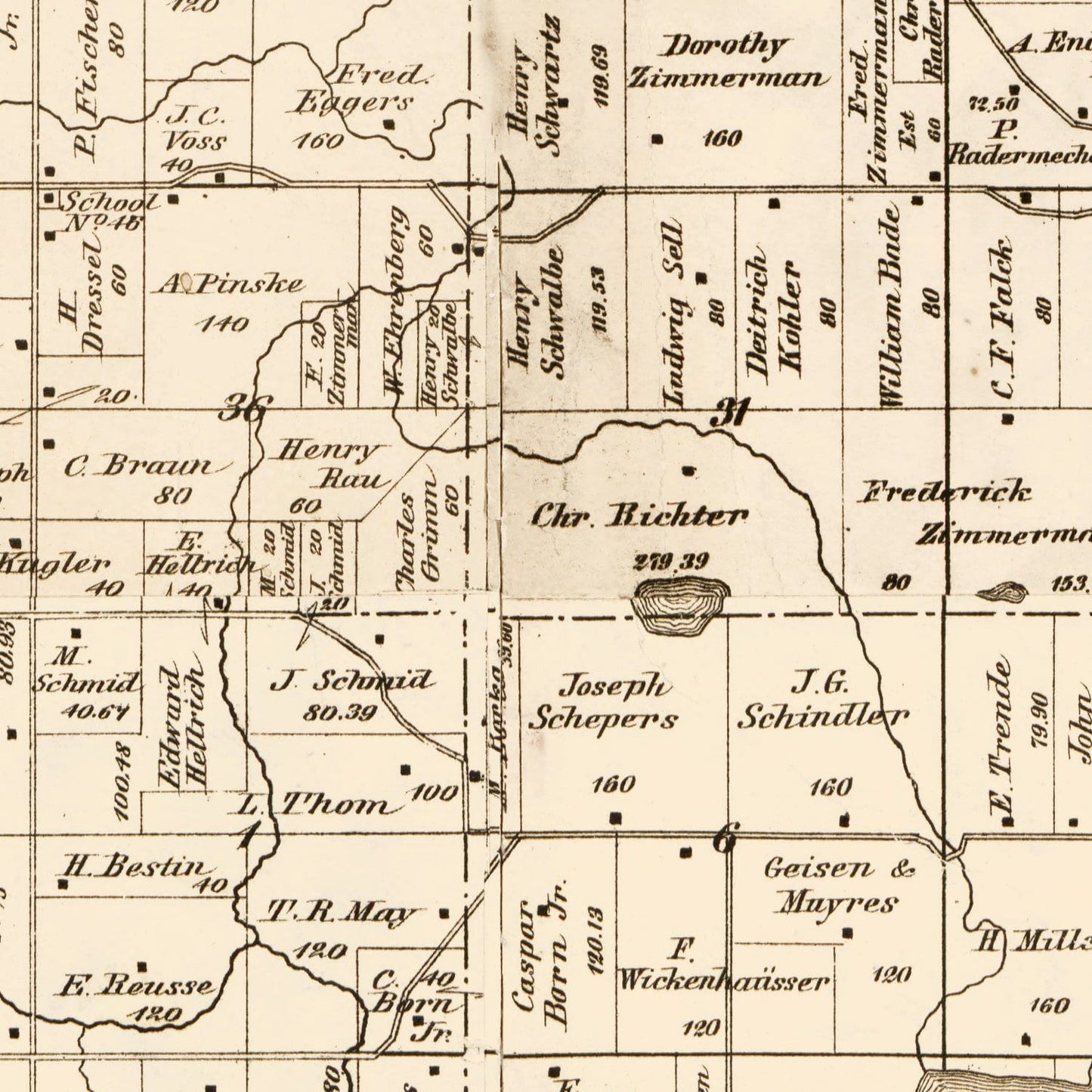 Vintage Map of Carver County, Minnesota, 1880