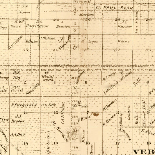 Vintage 1874 Map of Dakota County, Minnesota