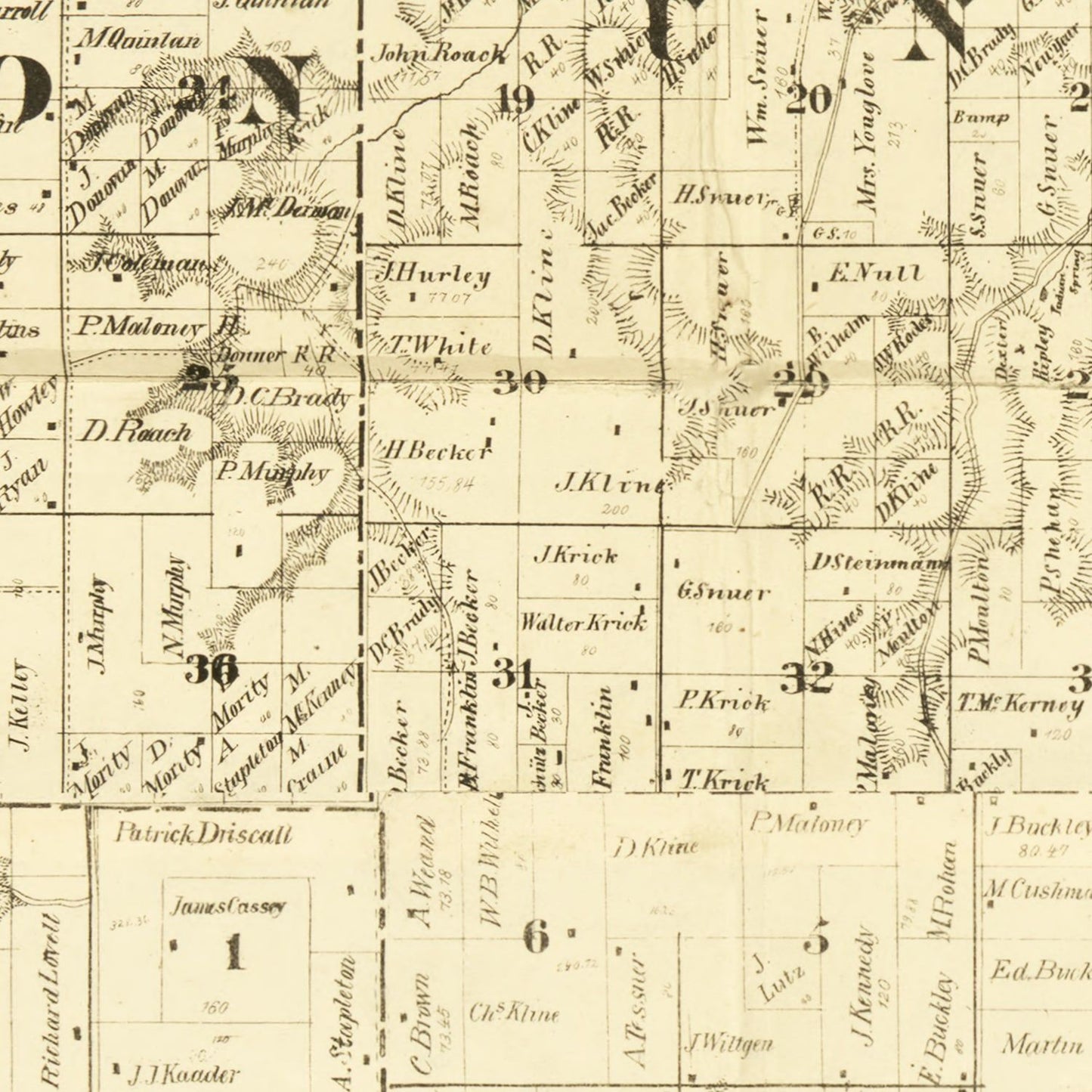 Vintage Map of Houston County, Minnesota, 1871
