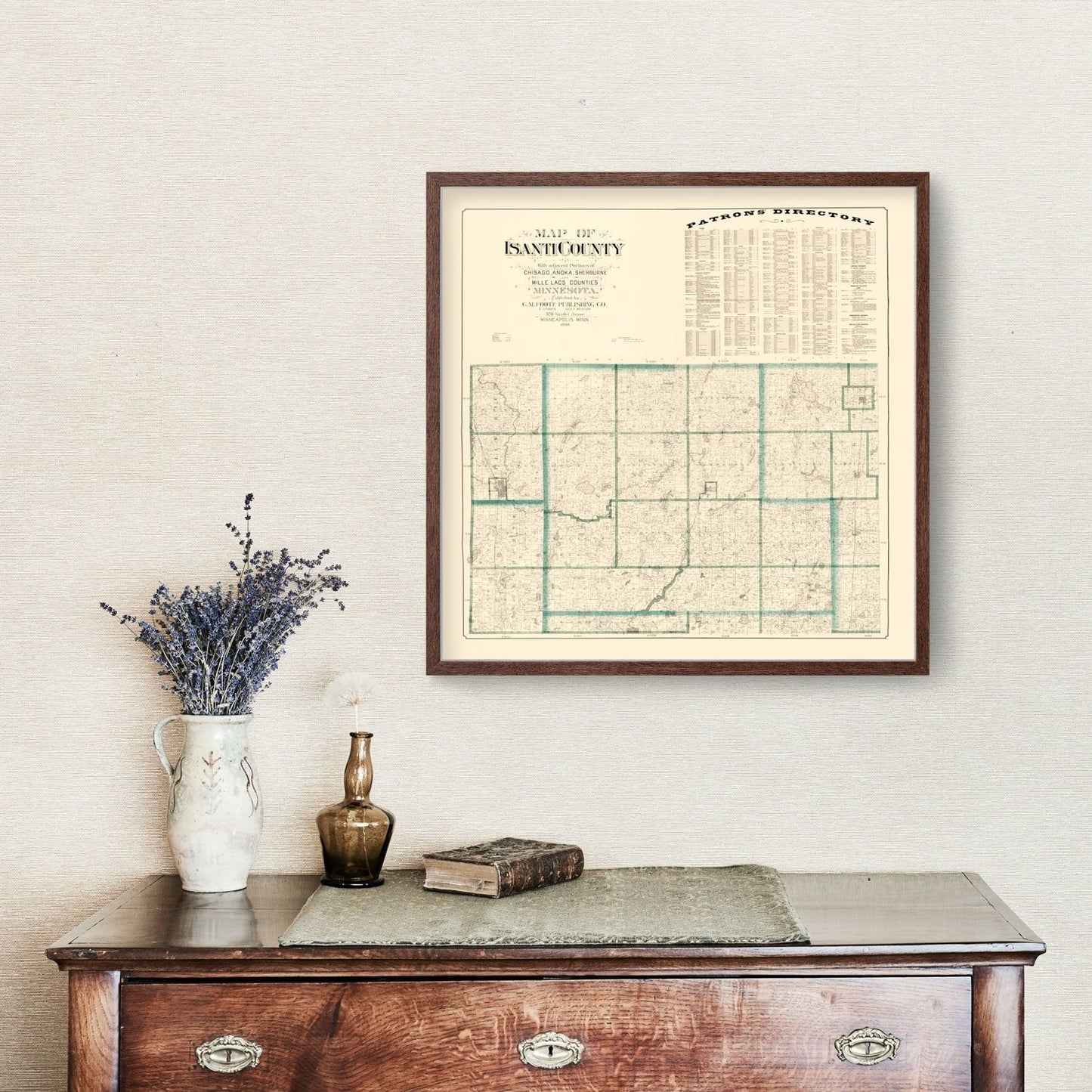 Vintage Map of Isanti County, Minnesota, 1898