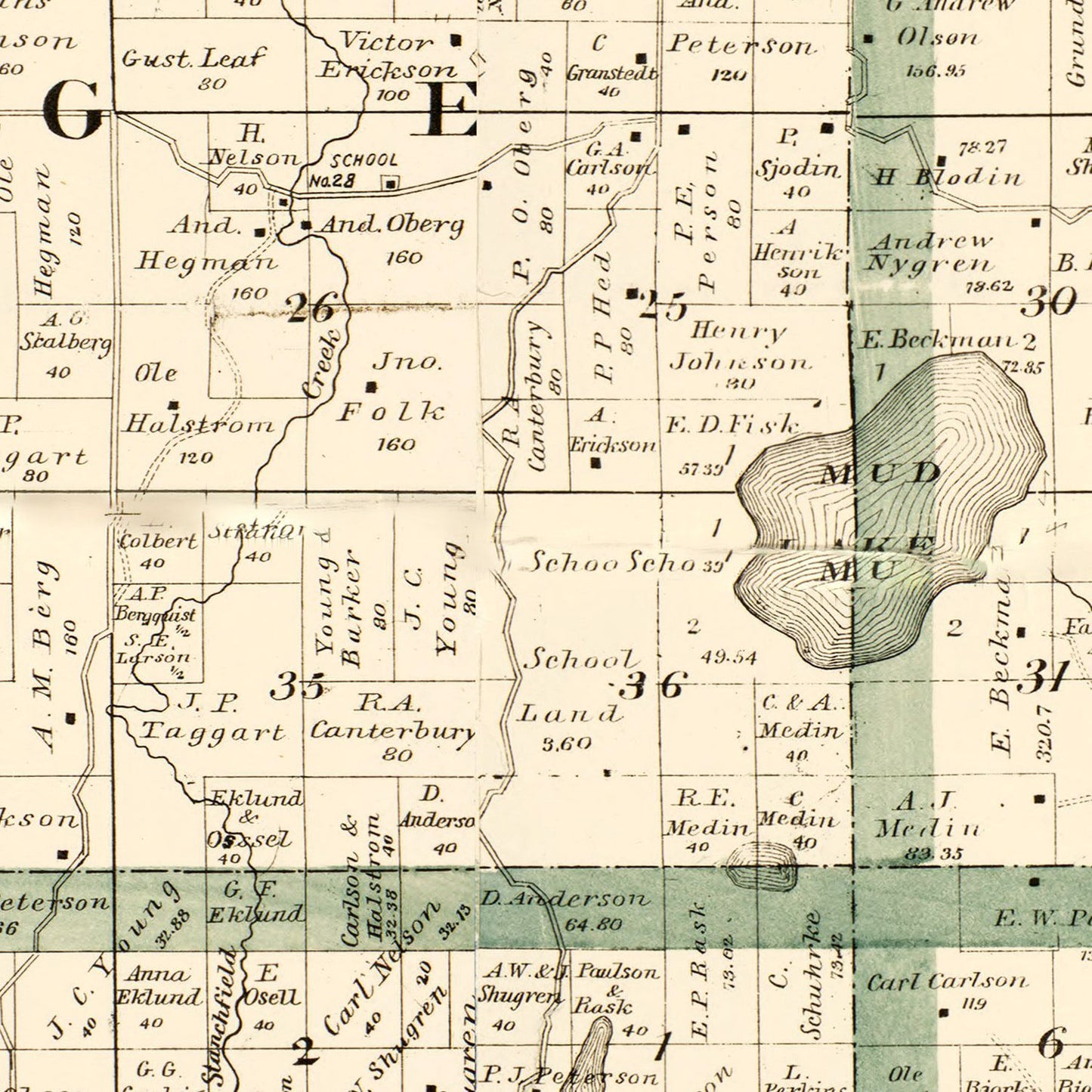 Vintage Map of Isanti County, Minnesota, 1898