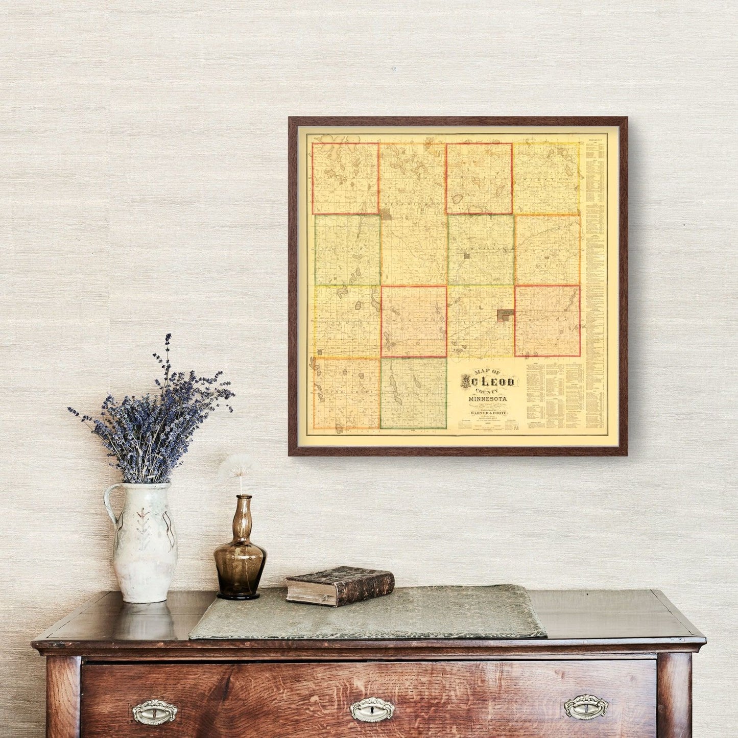 Vintage Map of McLeod County, Minnesota, 1880
