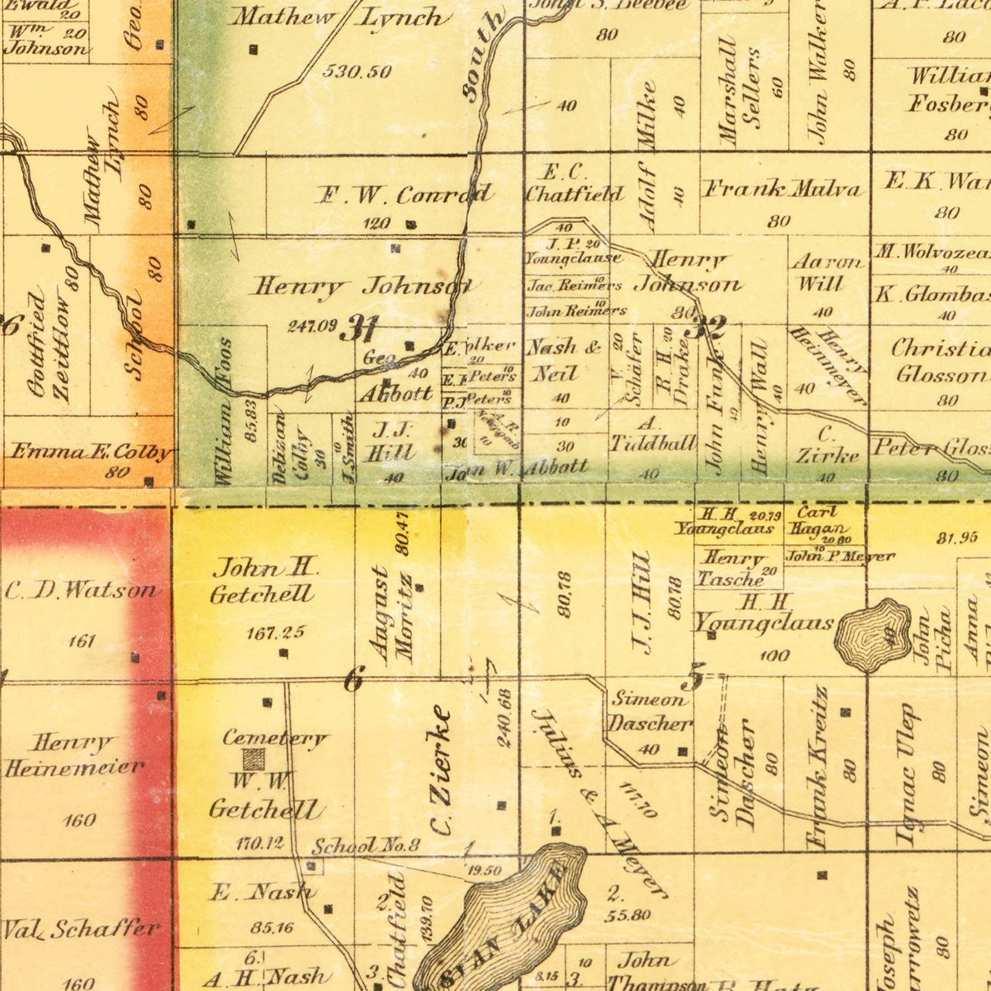 Vintage Map of McLeod County, Minnesota, 1880
