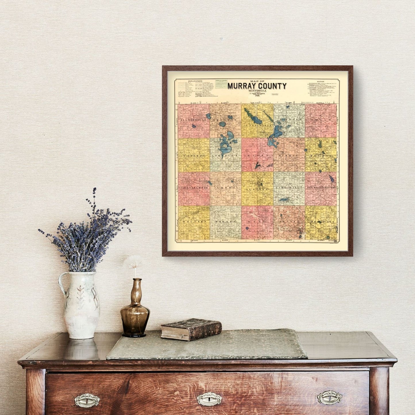 Vintage Map of Murray County, Minnesota, 1898