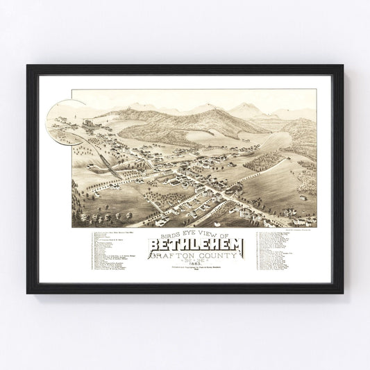 Vintage map of Bethlehem, New Hampshire, 1883