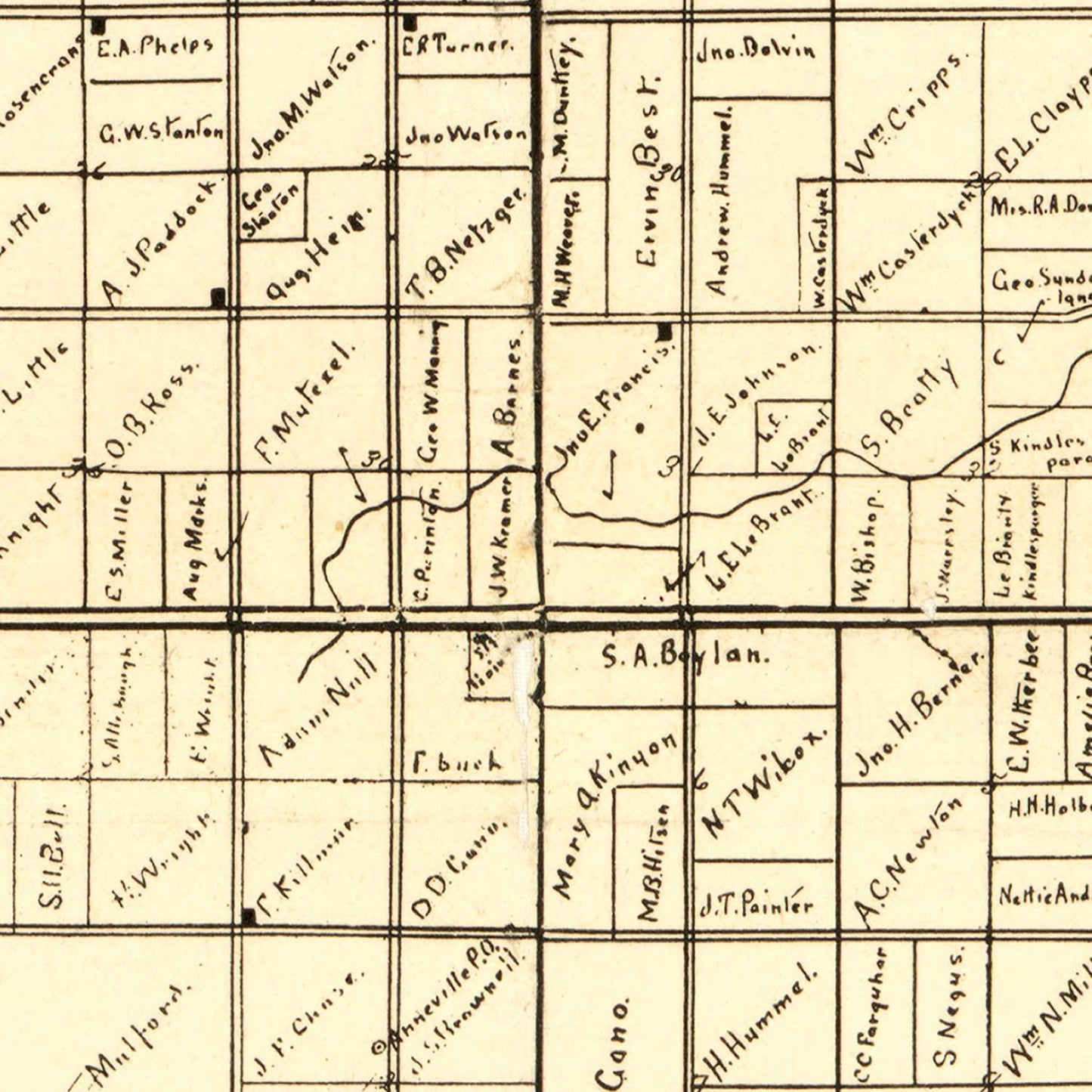 Vintage Map of Clay County, Iowa, 1896