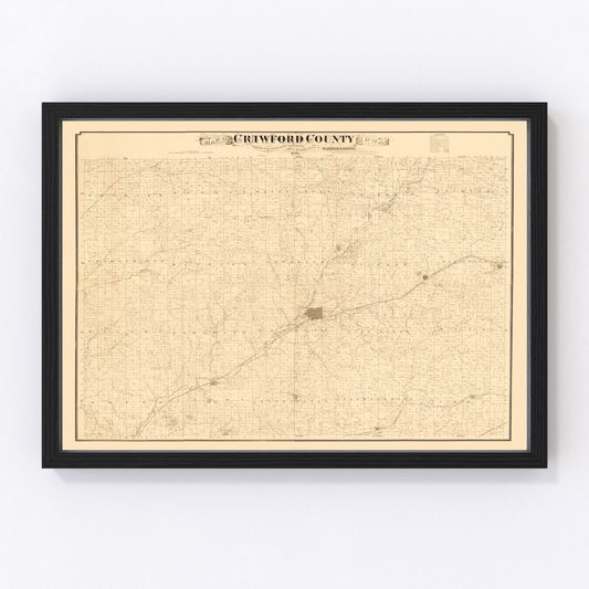 Vintage map of Crawford County, Iowa, 1883