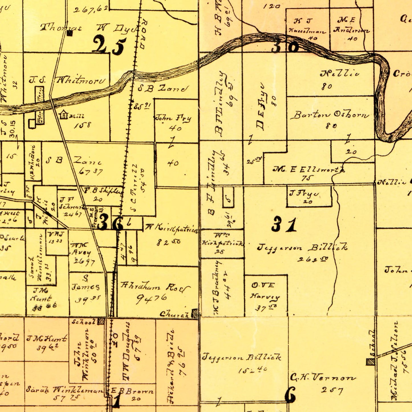 Vintage Map of Mahaska County, Iowa, 1895