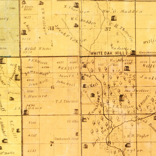 Vintage Map of Polk County, Iowa, 1872