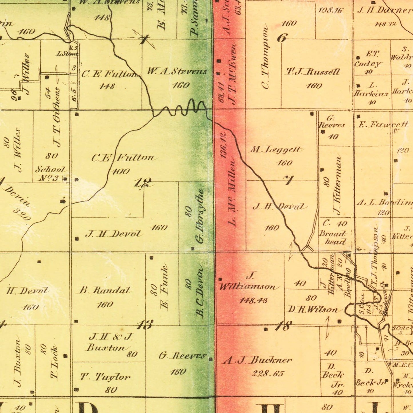 Vintage Map of Wapello County, Iowa, 1870