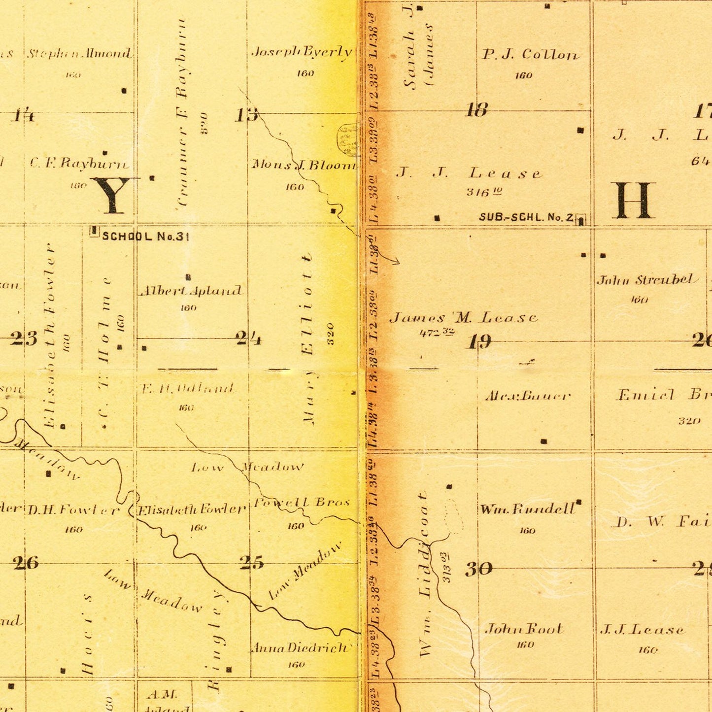 Vintage Map of Turner County, South Dakota, 1893