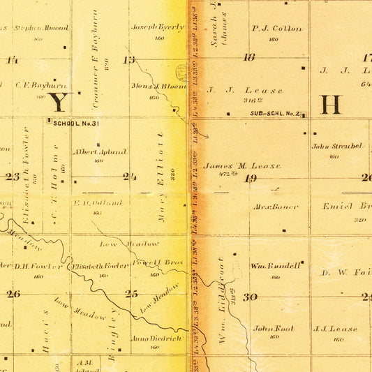 Vintage Map of Turner County, South Dakota, 1893