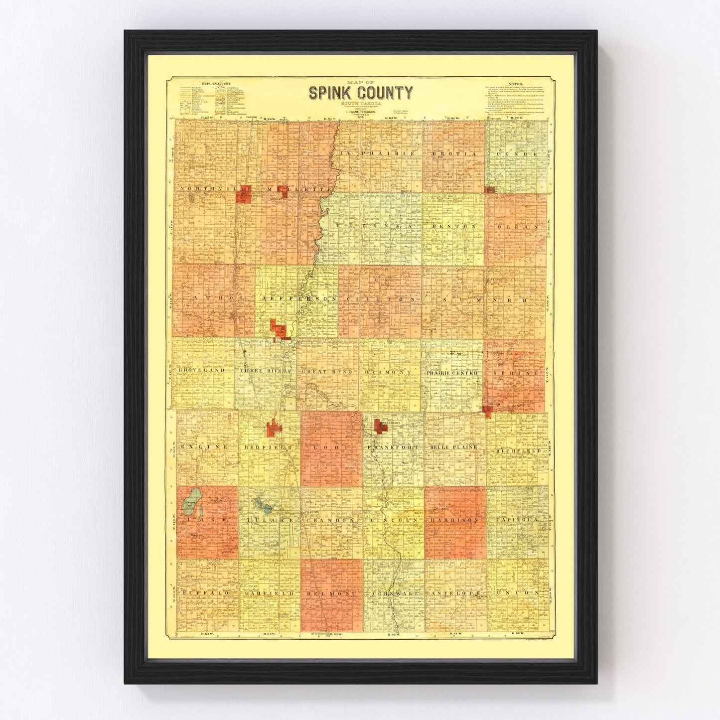 vintage map of Spink County, South Dakota, 1899
