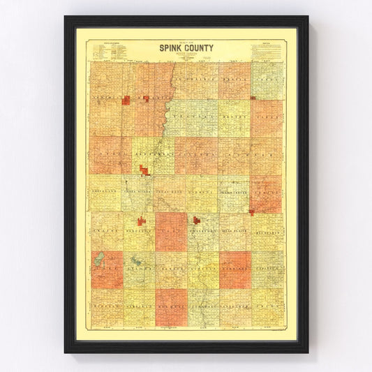 vintage map of Spink County, South Dakota, 1899