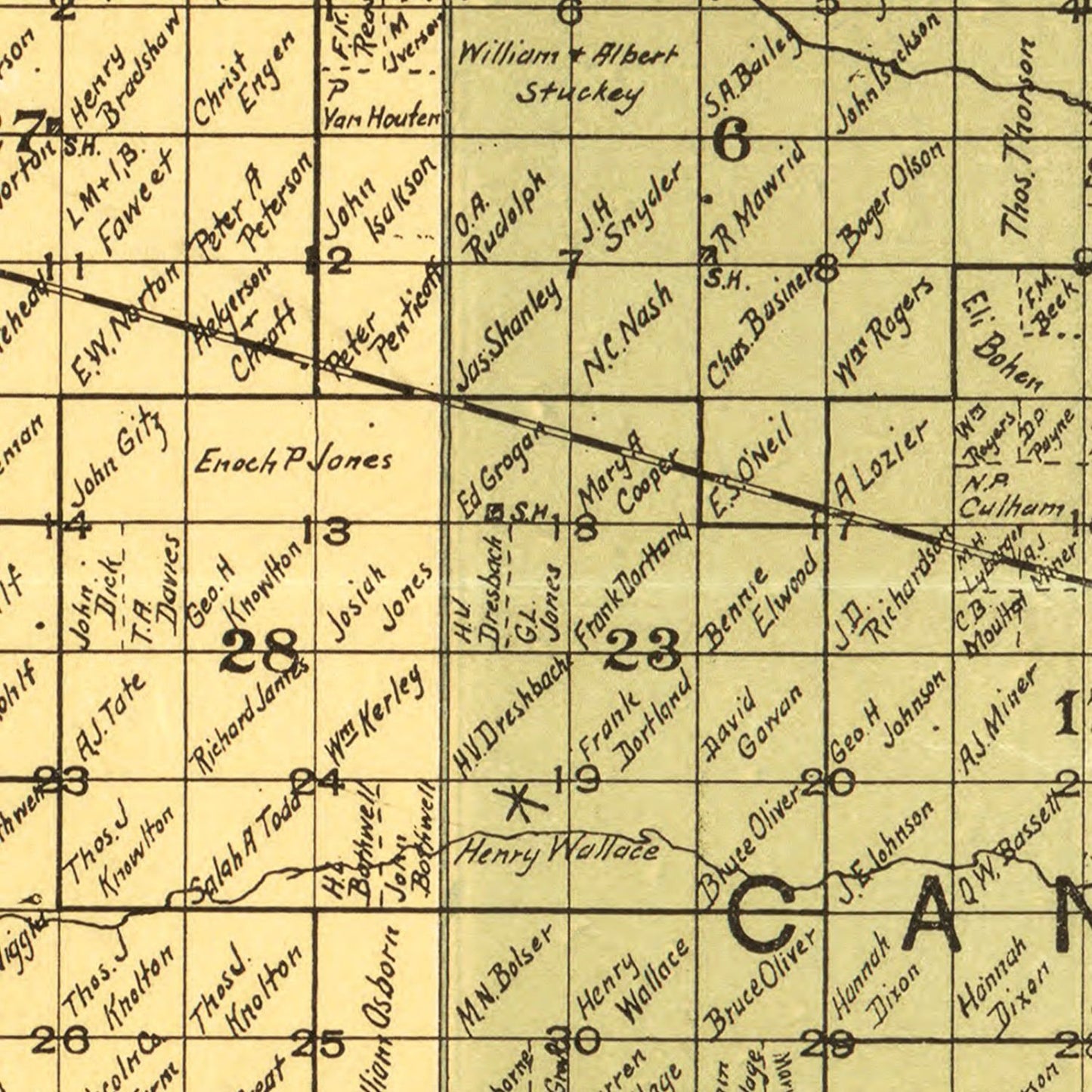 Vintage Map of Lincoln County, South Dakota, 1900