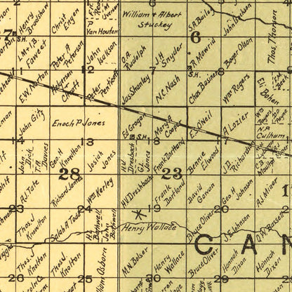 Vintage Map of Lincoln County, South Dakota, 1900