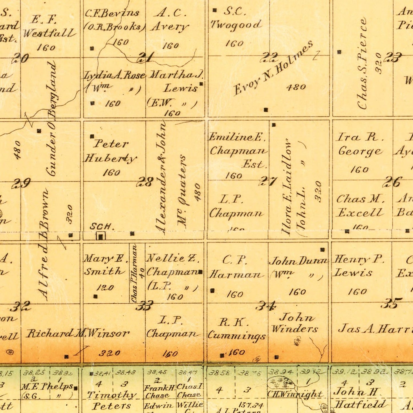Vintage Map of Hanson County, South Dakota, 1893