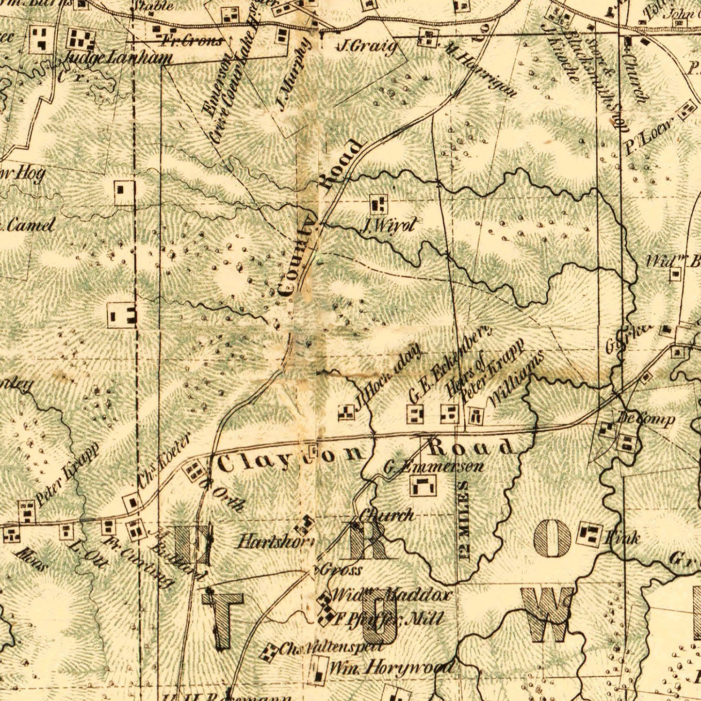 Vintage Map of Saint Louis County, Missouri, 1857